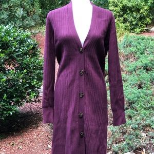 Ann Taylor Long Open Cardigan Sweater Size L